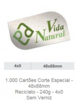 1.000 Cartões Corte Especial - 48x88mm Reciclato - 240g - 4x0 Sem Verniz