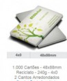 1.000 Cartões - 48x88mm Reciclato - 240g - 4x0 2 Cantos Arredondados